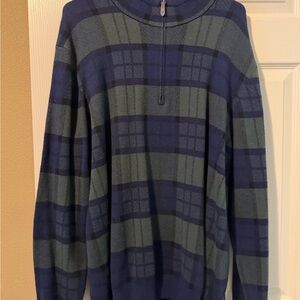 Vineyard Vines Blue and Green Plaid Sweater